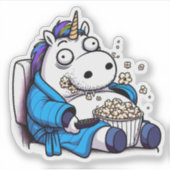 Sticker Unicorne Travailler à distance (Devant)