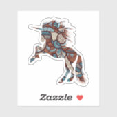 Sticker Unicorne tribale (Feuille)
