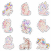 Sticker Unicornes aquarelle (Devant)