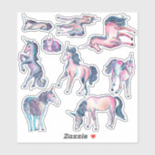 Sticker Unicornes d'Imaginaire de Galaxie Confetti (Feuille)