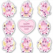 Sticker Unicornes mignonnes pour la Saint-Valentin (Devant)