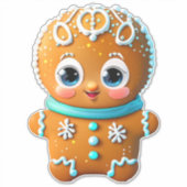 Sticker Unique Gingerbread Boy Cookie Cartoon Graphic (Devant)