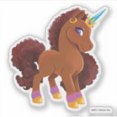 Sticker Unique la licorne debout Fière (Devant)