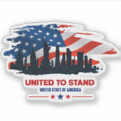 Sticker Unis pour rester | 3"x 3"- transparent brillant (Devant)