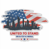 Sticker Unis pour rester | 8"x 8"- transparent brillant (Devant)