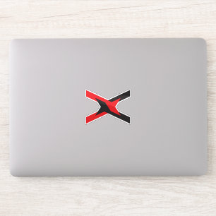 Sticker Unité Rouge et Noir Lettre X Monogramme