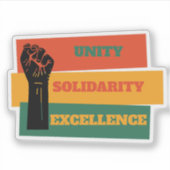 Sticker Unité, Solidarité, Excellence Mois de l'histoire d (Devant)