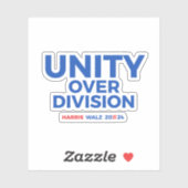 Sticker Unité sur division - Harris Walz 2024 (Feuille)