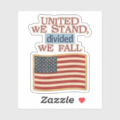Sticker United We Stand American Flag (Feuille)