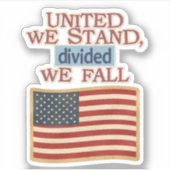 Sticker United We Stand American Flag (Devant)
