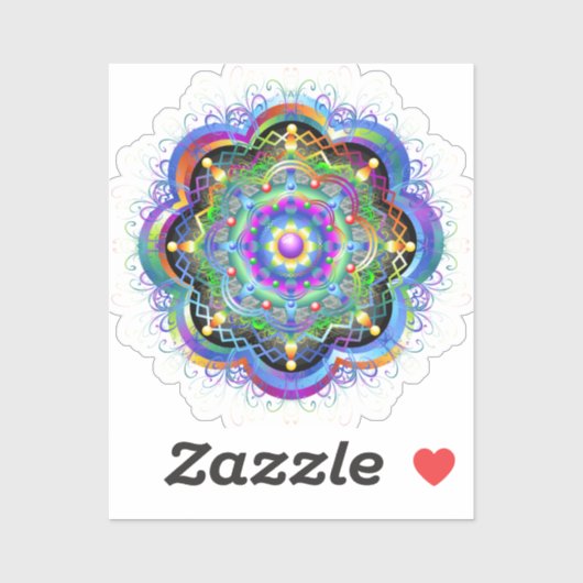 Sticker Univers Mandala Couleurs Psychédéliques (Feuille)