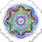 Sticker Univers Mandala Couleurs Psychédéliques (Recto)