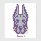 Sticker Université d'Albany Chef de la mascotte Great Dane (Feuille)