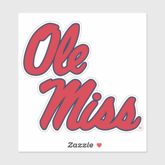 Sticker Université du Mississippi | Ole Miss Script (Feuille)