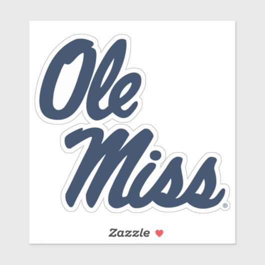 Sticker Université du Mississippi | Ole Miss Script (Feuille)