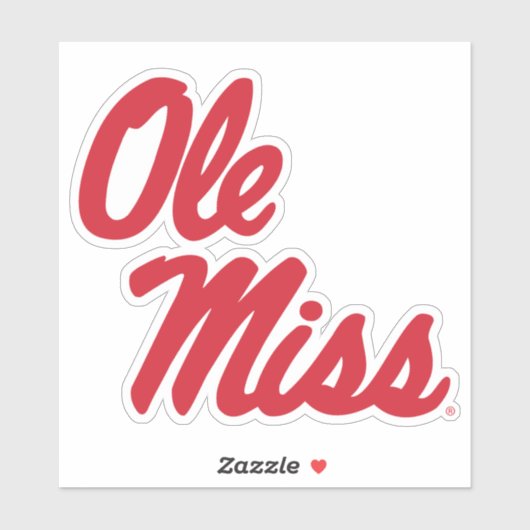 Sticker Université du Mississippi | Ole Miss Script (Feuille)
