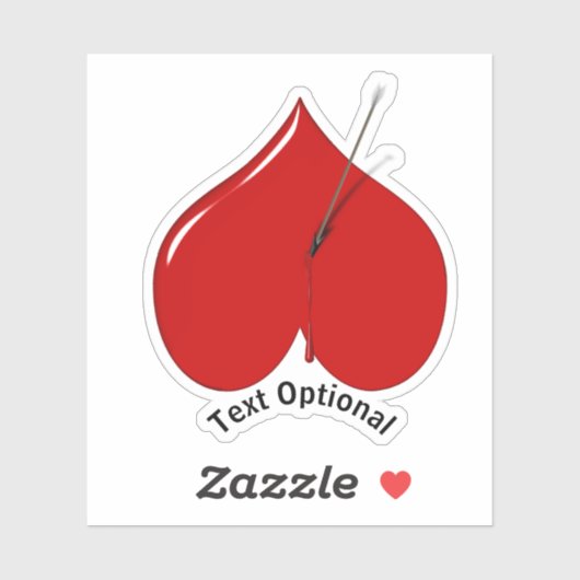 Sticker Upside Down Heart Anti Valentine's Day (Feuille)