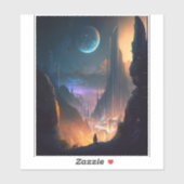 Sticker urbain futuriste de science-fiction (Feuille)