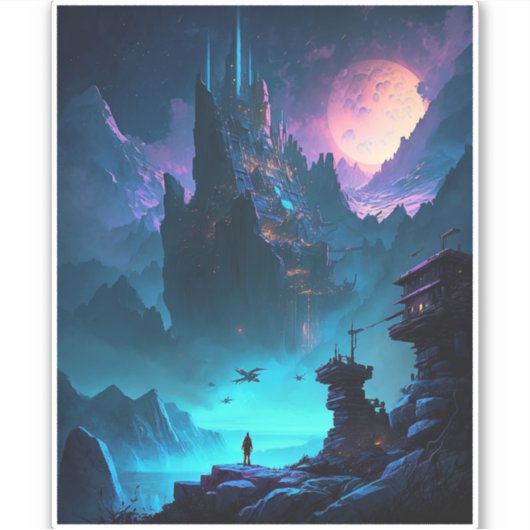 Sticker urbain futuriste de science-fiction (Devant)