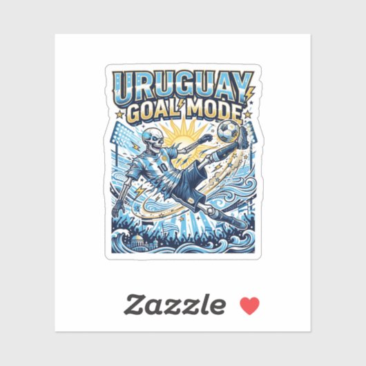 Sticker Uruguay Mode Goal Skeleton Buteur Nations Dynamiqu (Feuille)