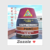 Sticker US Florida - Key West - Bouée à pointe la plus au  (Feuille)