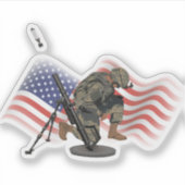 Sticker US Gunner avec mortier M224 (Devant)
