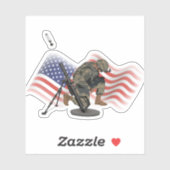 Sticker US Gunner avec mortier M224 (Feuille)