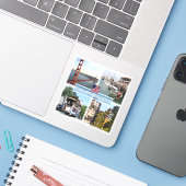 Sticker US San Francisco - Golden Gate Bridge - Téléphériq (Ordinateur portable avec iPhone)