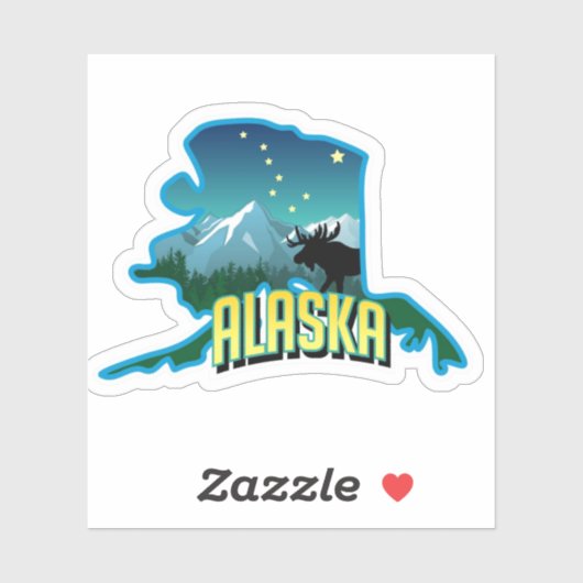 Sticker " USA : 2020/today Alaska - État ... (Feuille)