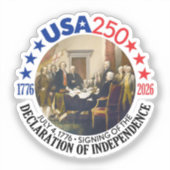 Sticker USA 250 - 1776-2026 - Déclaration d'indépendance (Recto)