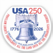 Sticker USA 250 - 1776-2026 - Liberty Bell Red White Blue (Recto)