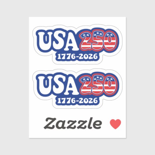 Sticker USA 250 - 250e anniversaire de l'Amérique Rouge Bl (Feuille)