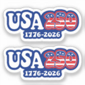 Sticker USA 250 - 250e anniversaire de l'Amérique Rouge Bl (Recto)