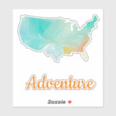 Sticker USA Adventure Map Design (Feuille)