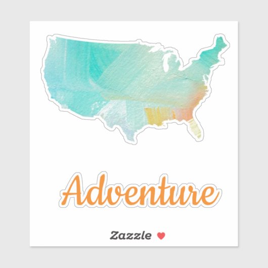 Sticker USA Adventure Map Design (Feuille)