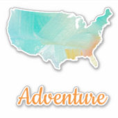 Sticker USA Adventure Map Design (Devant)