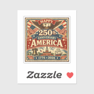 Sticker USA Amérique 250e anniversaire vintage patriotique