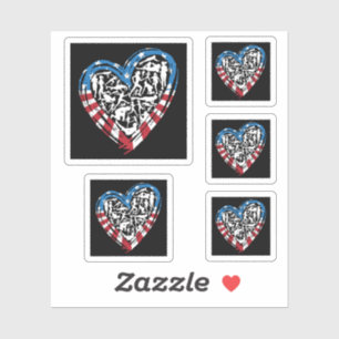 Sticker USA Flag American Runner - Runt Heart