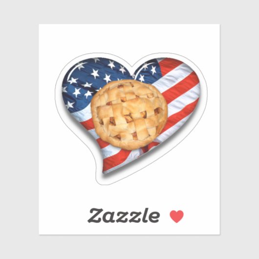 Sticker USA Flag Heart and Apple Pie (Feuille)
