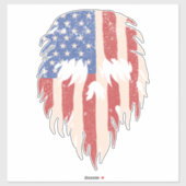 Sticker USA Flag Skull Beard | Distressed Patriotic Design (Feuille)