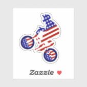 Sticker USA Patriotic Biking BMX (Feuille)