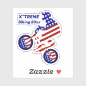 Sticker USA Patriotic Biking BMX (Feuille)