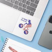 Sticker USA Patriotic Biking BMX (Ordinateur portable avec iPhone)