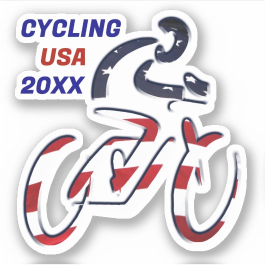 Sticker USA Patriotic Biking CYCLING (Devant)
