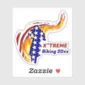 Sticker USA Patriotic BMX / DIRT BIKING (Feuille)