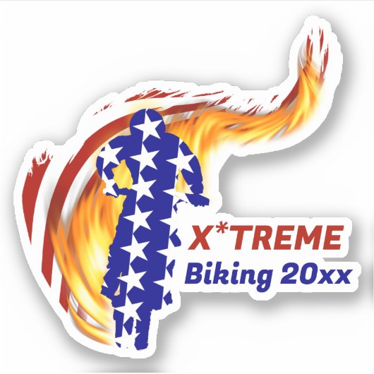Sticker USA Patriotic BMX / DIRT BIKING (Devant)