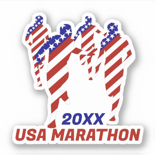 Sticker USA Patriotic MARATHON / RELAY RUN (Devant)