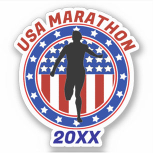 Sticker USA Patriotic MARATHON / REPOS