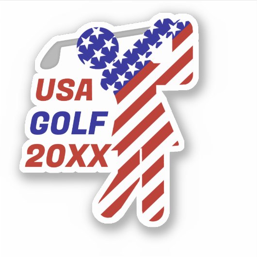 Sticker USA Patriotic WOMEN'S GOLF (Devant)