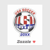 Sticker USA Patriotique SOCCER Sports (Feuille)